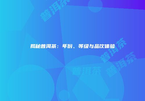 揭秘普洱茶：年份、等级与品饮体验