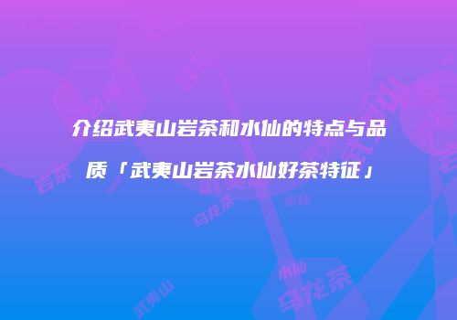 介绍武夷山岩茶和水仙的特点与品质「武夷山岩茶水仙好茶特征」