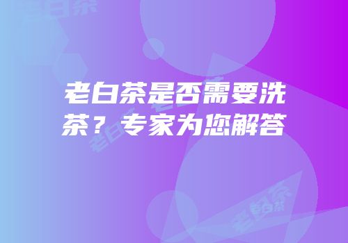 老白茶是否需要洗茶？专家为您解答