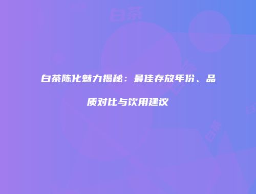 白茶陈化魅力揭秘：最佳存放年份、品质对比与饮用建议