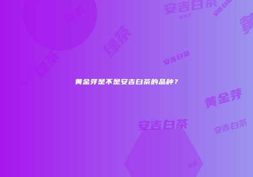 黄金芽是不是安吉白茶的品种？