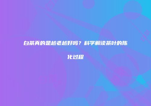白茶真的是越老越好吗？科学解读茶叶的陈化过程