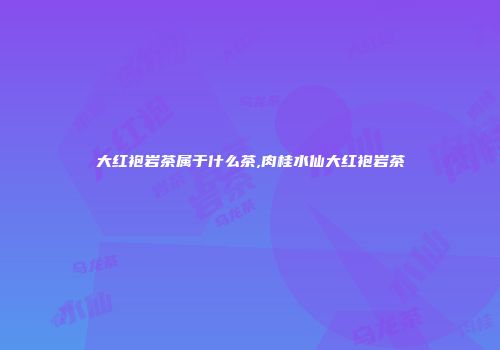 大红袍岩茶属于什么茶,肉桂水仙大红袍岩茶