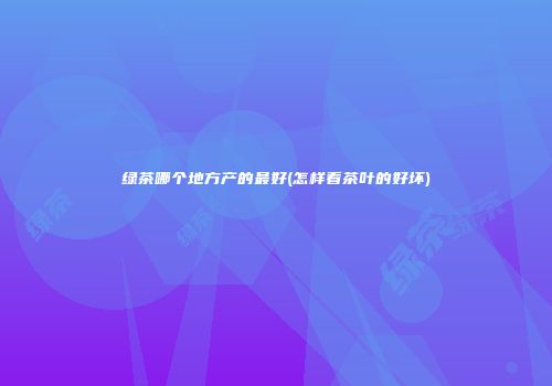 绿茶哪个地方产的最好(怎样看茶叶的好坏)