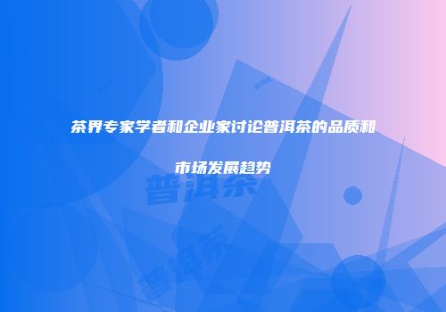 茶界专家学者和企业家讨论普洱茶的品质和市场发展趋势