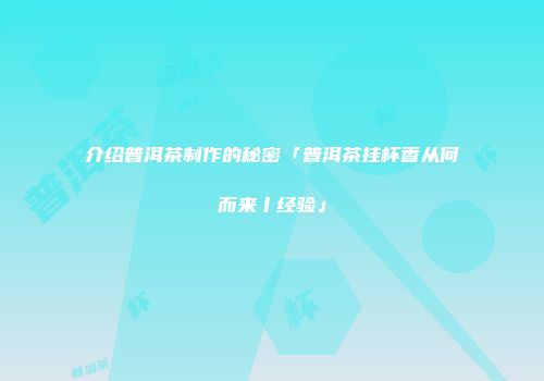 介绍普洱茶制作的秘密「普洱茶挂杯香从何而来丨经验」