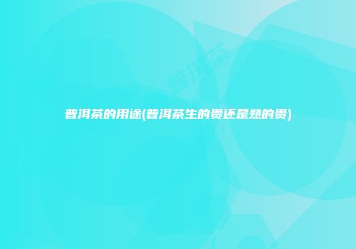 普洱茶的用途(普洱茶生的贵还是熟的贵)