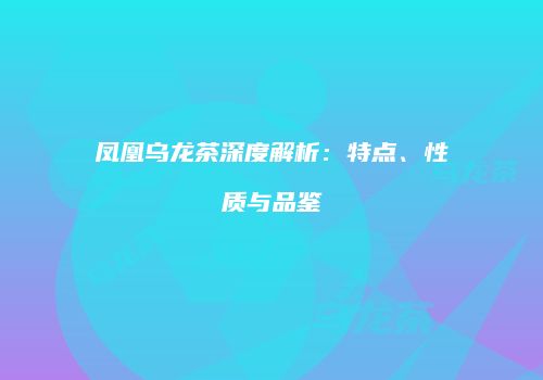 凤凰乌龙茶深度解析：特点、性质与品鉴