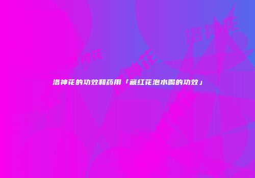 洛神花的功效和药用「藏红花泡水喝的功效」