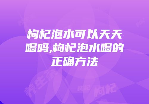 枸杞泡水可以天天喝吗,枸杞泡水喝的正确方法