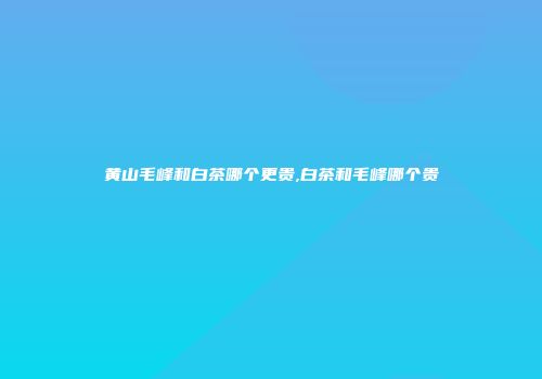 黄山毛峰和白茶哪个更贵,白茶和毛峰哪个贵