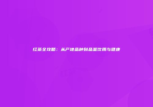 红茶全攻略：从产地品种到品鉴饮用与健康