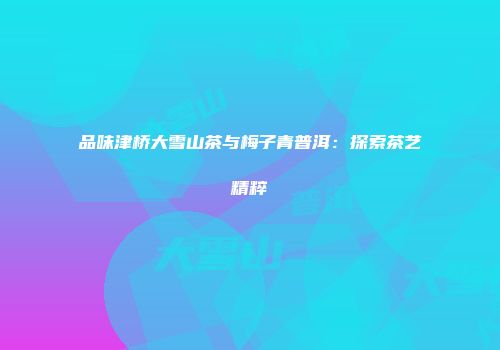 品味津桥大雪山茶与梅子青普洱：探索茶艺精粹