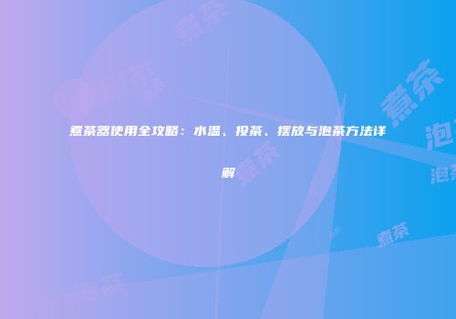 煮茶器使用全攻略：水温、投茶、摆放与泡茶方法详解