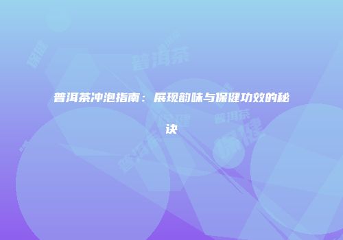 普洱茶冲泡指南：展现韵味与保健功效的秘诀