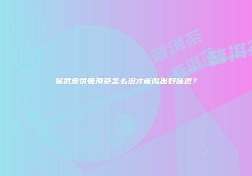 易武贡饼普洱茶怎么泡才能喝出好味道？
