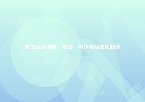 野生藤茶详解：功效、制作与茶文化知识