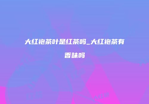 大红袍茶叶是红茶吗_大红袍茶有香味吗