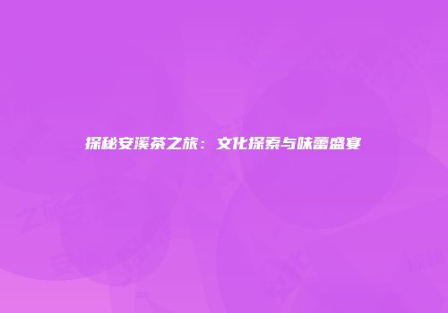 探秘安溪茶之旅：文化探索与味蕾盛宴