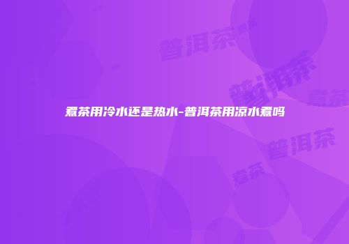 煮茶用冷水还是热水-普洱茶用凉水煮吗