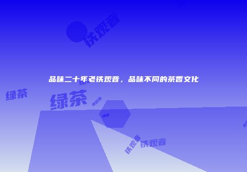 品味二十年老铁观音，品味不同的茶香文化
