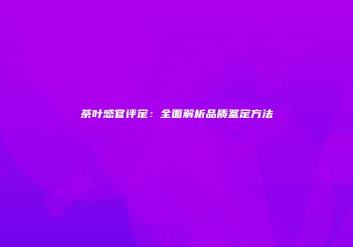 茶叶感官评定：全面解析品质鉴定方法