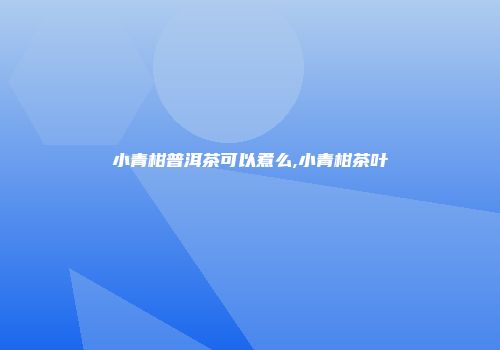小青柑普洱茶可以煮么,小青柑茶叶