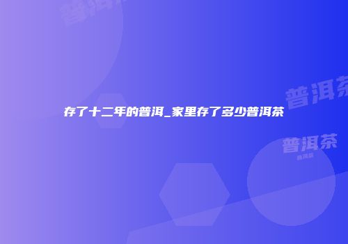 存了十二年的普洱_家里存了多少普洱茶