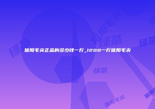 信阳毛尖正品的多少钱一斤_1200一斤信阳毛尖