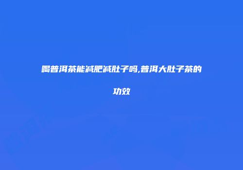 喝普洱茶能减肥减肚子吗,普洱大肚子茶的功效