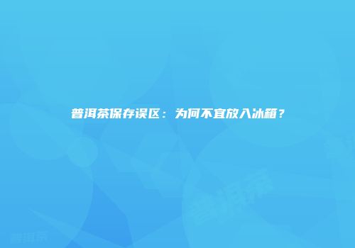 普洱茶保存误区：为何不宜放入冰箱？