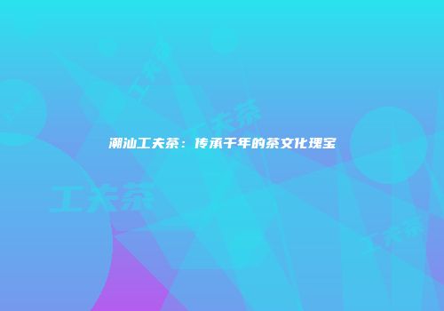 潮汕工夫茶：传承千年的茶文化瑰宝