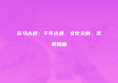 茶马古道：千年古道，文化交融，美景如画