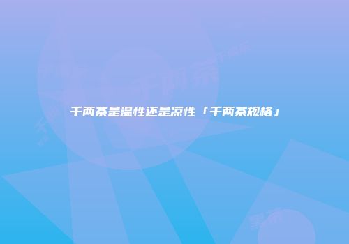 千两茶是温性还是凉性「千两茶规格」