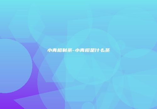 小青柑制茶-小青柑是什么茶