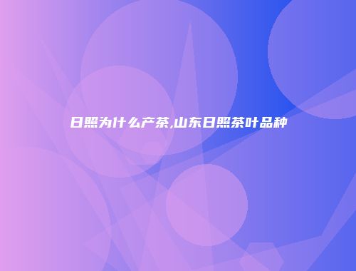 日照为什么产茶,山东日照茶叶品种