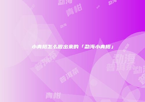 小青柑怎么做出来的「勐海小青柑」