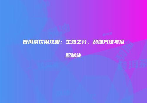 普洱茶饮用攻略：生熟之分、刮油方法与搭配秘诀