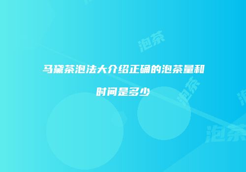马黛茶泡法大介绍正确的泡茶量和时间是多少