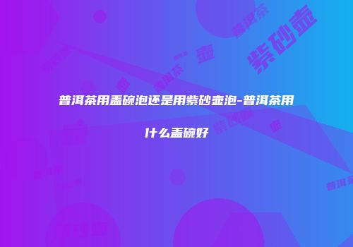 普洱茶用盖碗泡还是用紫砂壶泡-普洱茶用什么盖碗好