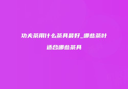 功夫茶用什么茶具最好_哪些茶叶适合哪些茶具