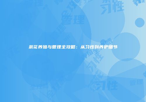 茶花养殖与管理全攻略：从习性到养护细节