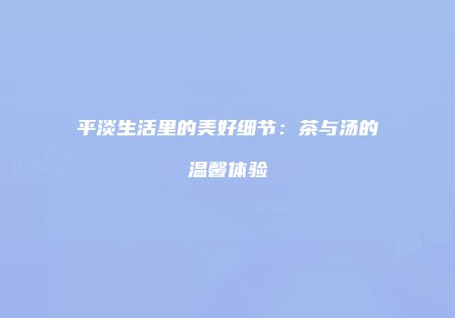 平淡生活里的美好细节：茶与汤的温馨体验