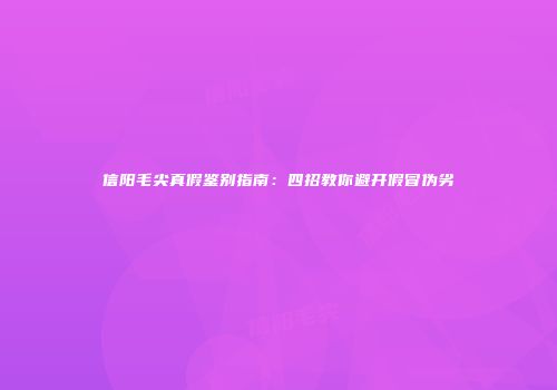 信阳毛尖真假鉴别指南：四招教你避开假冒伪劣