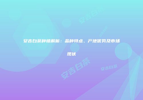 安吉白茶种植解析：品种特点、产地优势及市场现状