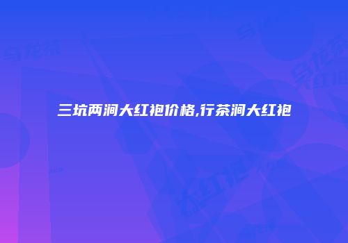 三坑两涧大红袍价格,行茶涧大红袍
