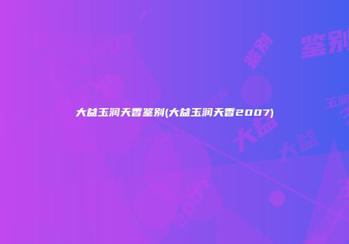 大益玉润天香鉴别(大益玉润天香2007)