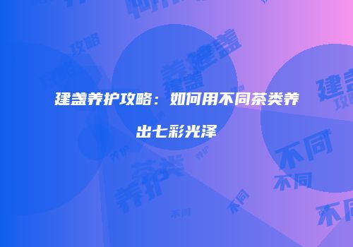 建盏养护攻略：如何用不同茶类养出七彩光泽