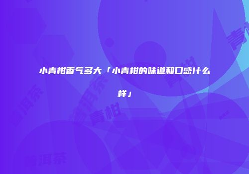 小青柑香气多大「小青柑的味道和口感什么样」