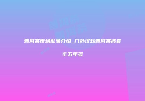 普洱茶市场乱象介绍_门外汉炒普洱茶被套牢五年多
